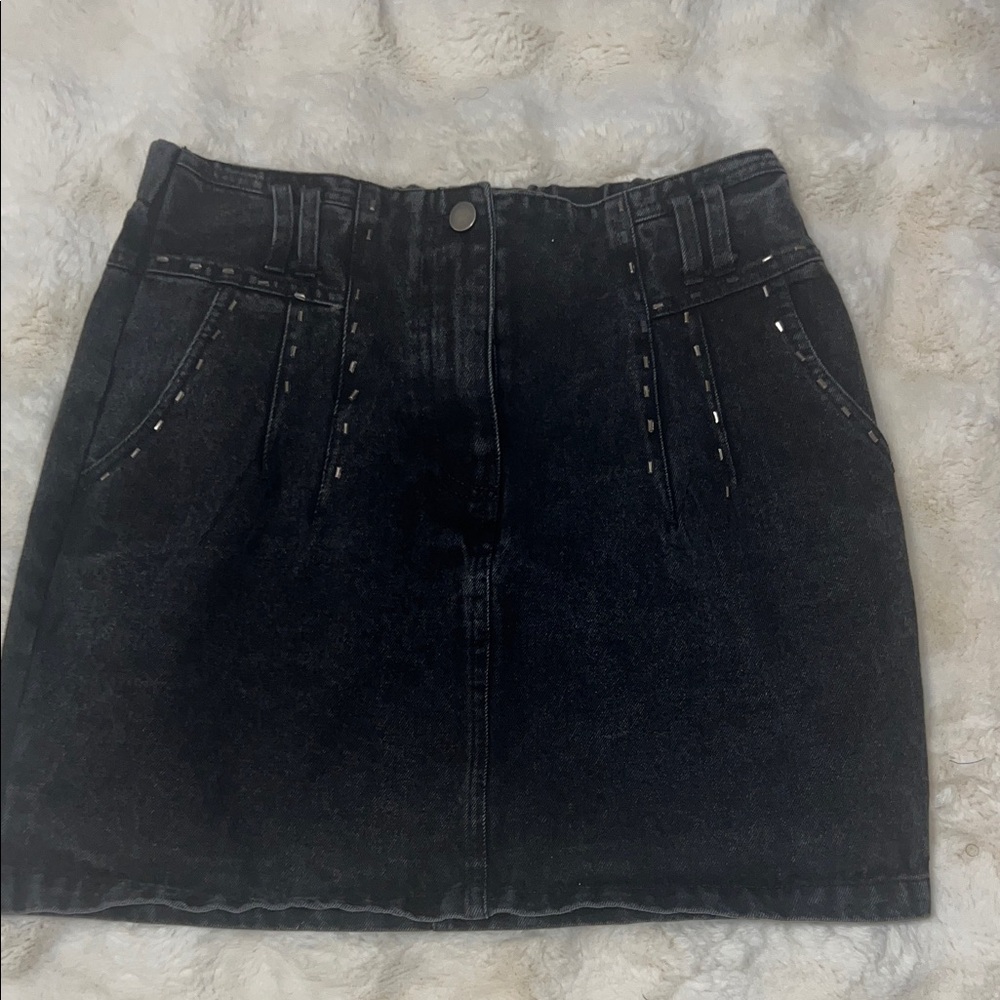 Black Denim Skirt